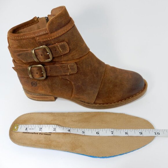 Born Moraga Ankle Boots Size 7 Brown Suede Leather Buckle Zip Boho Comfort NEW - Picture 11 of 11